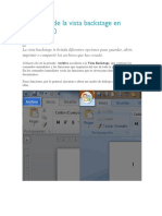 Funciones de La Vista Backstage en Word