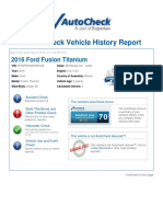 Your Autocheck Vehicle History Report: 2016 Ford Fusion Titanium