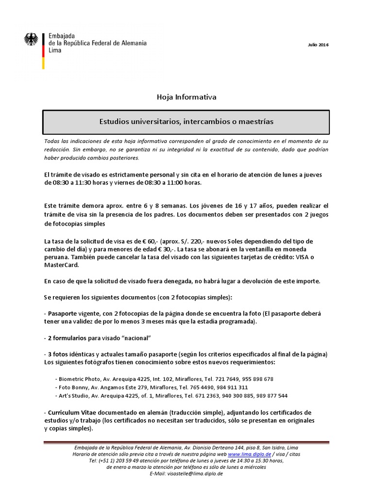 Visa Merkblatt Studium Pdf