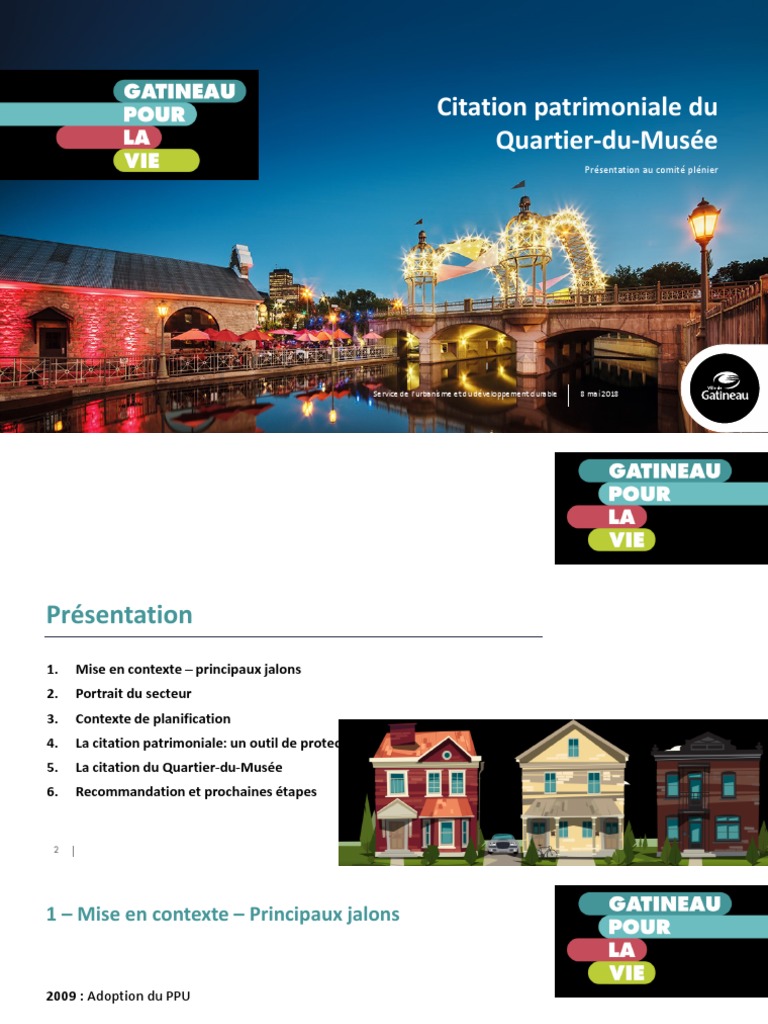Presentation Sur Le Projet De Citation Du Quartier Du Musee Pdf Heritage Culturel Paysage