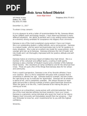 letter of recommendation