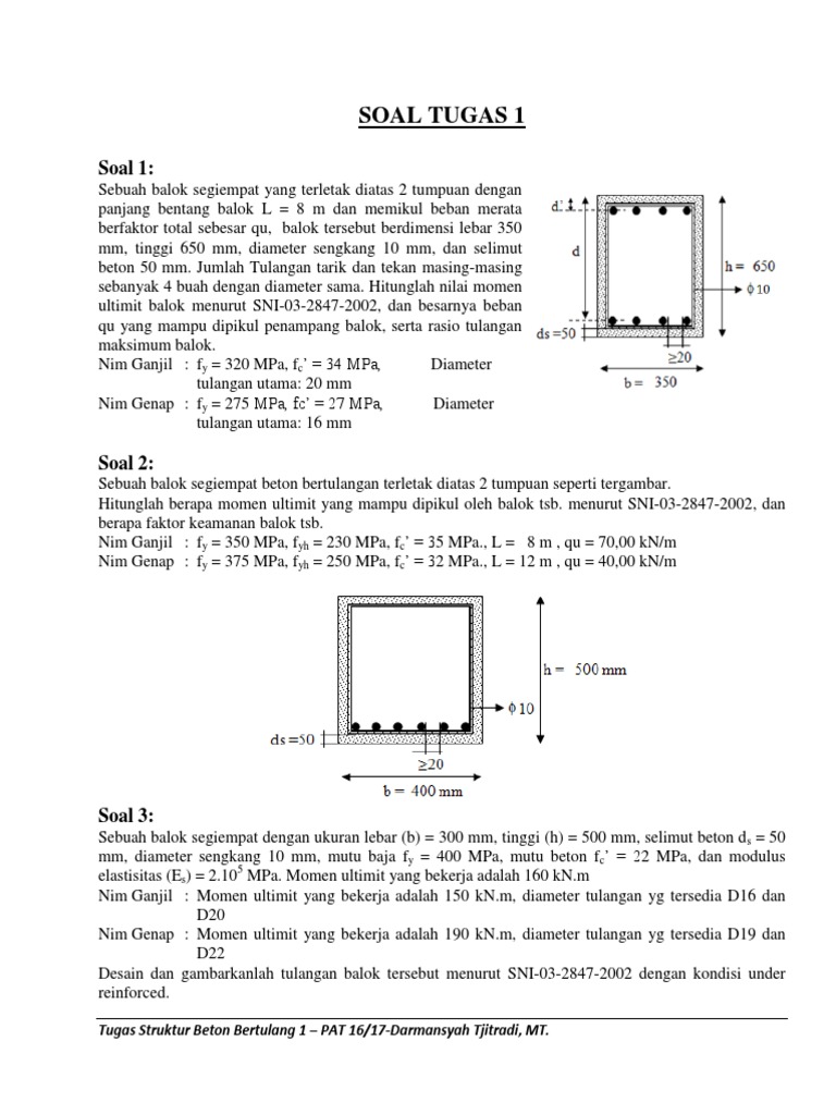 Contoh Soal Struktur Beton Bertulang 1 Berbagai Struktur Contoh Soal Struktur Beton Bertulang 1 Berbagai Struktur
