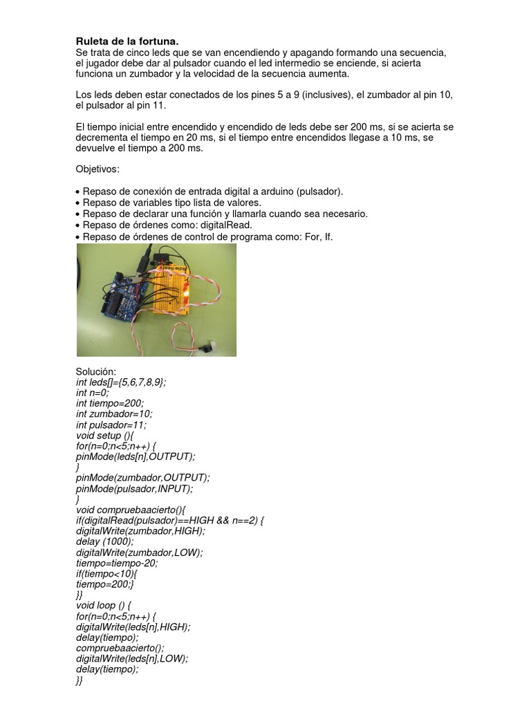Ruleta de la Fortuna con Arduino | PDF
