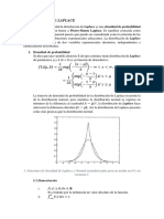 Distribución de Laplace: densidad de probabilidad y función de distribución