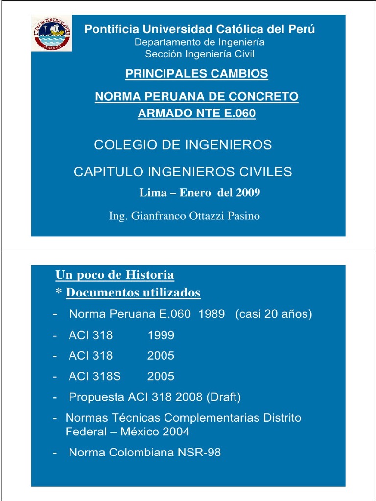 Cambios en La Nte E.060 Concreto Armado - PUCP PDF | PDF