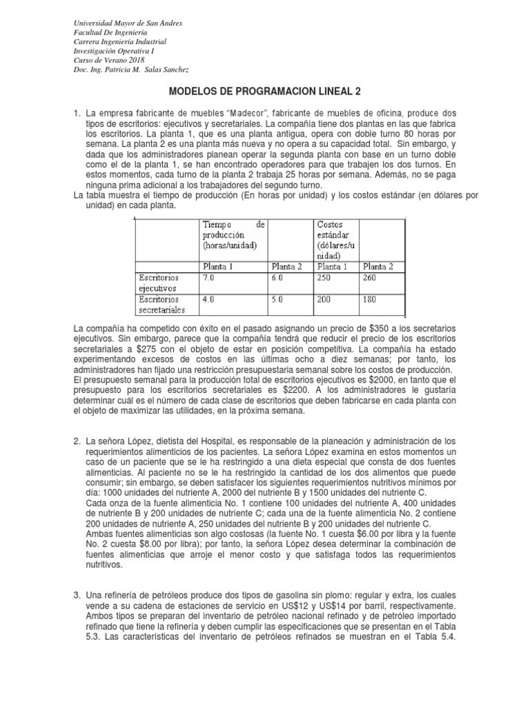 Modelos de Programación Lineal en Ingeniería | PDF | Euro | Presupuesto