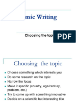 Choosing The Topic