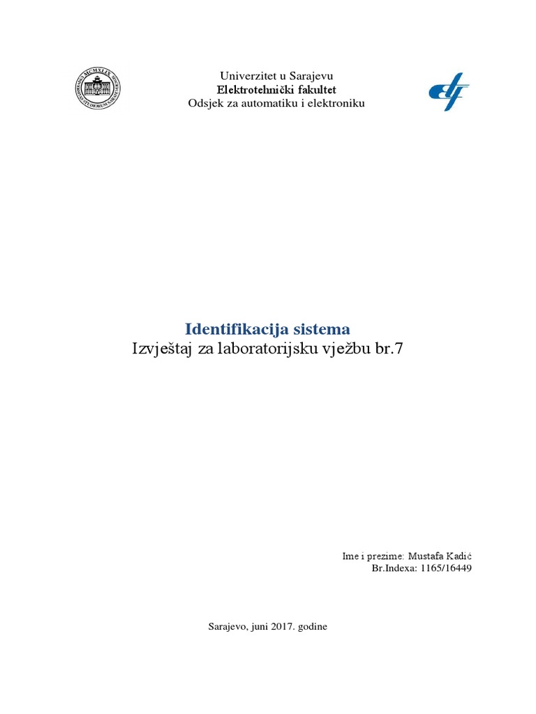 Identifikacija nelinearnih sistema u MATLAB-u | PDF
