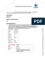 Aliquota ISS Cadastro de Produtos