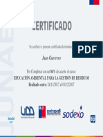 Certificado Eduacion Ambiental para La Gestion de Residuos PDF