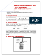 Determinación de bicarbonatos por valoración potenciométrica