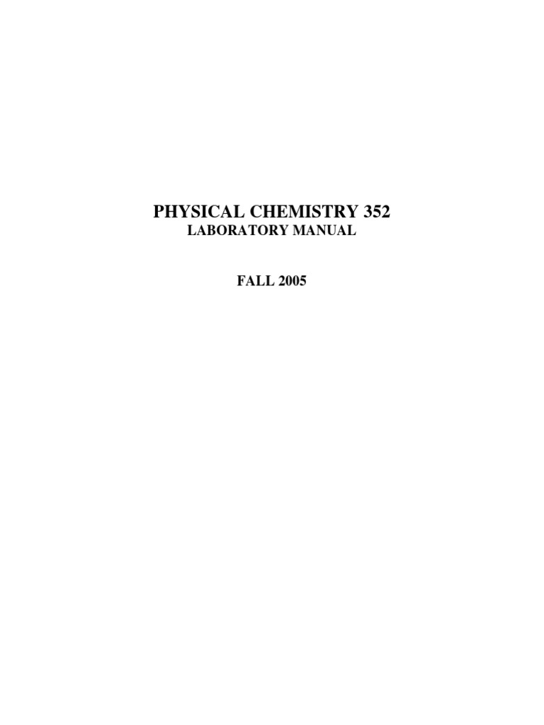 Physical Chemistry Laboratory Manual PDF Heat Applied And