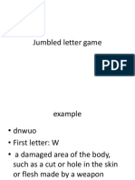 Jumbled Letter Game Wound