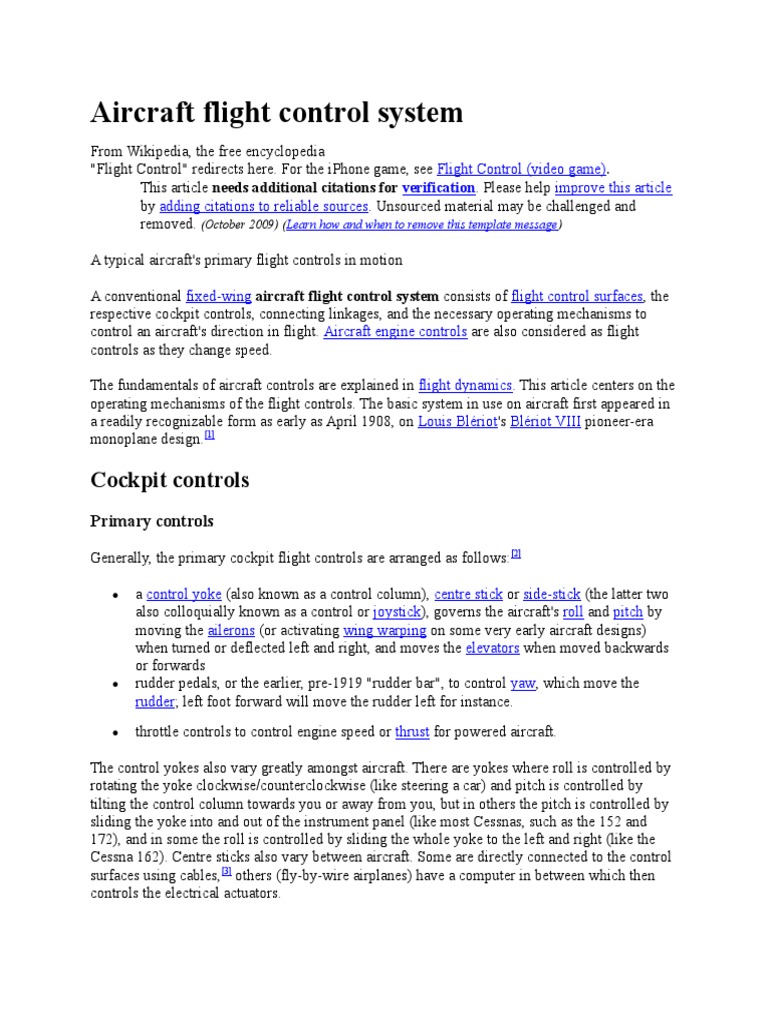 Aircraft Flight Control System PDF Aircraft Flight Control System