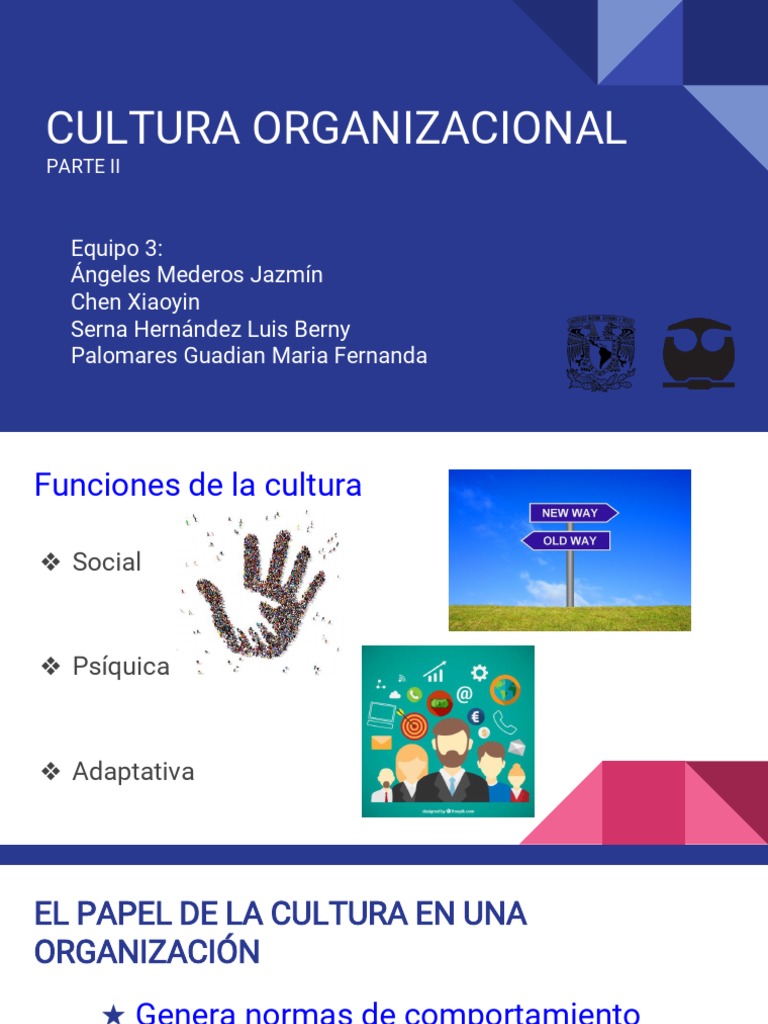 Funciones de la Cultura Organizacional | PDF | Comportamiento | Cultura ...