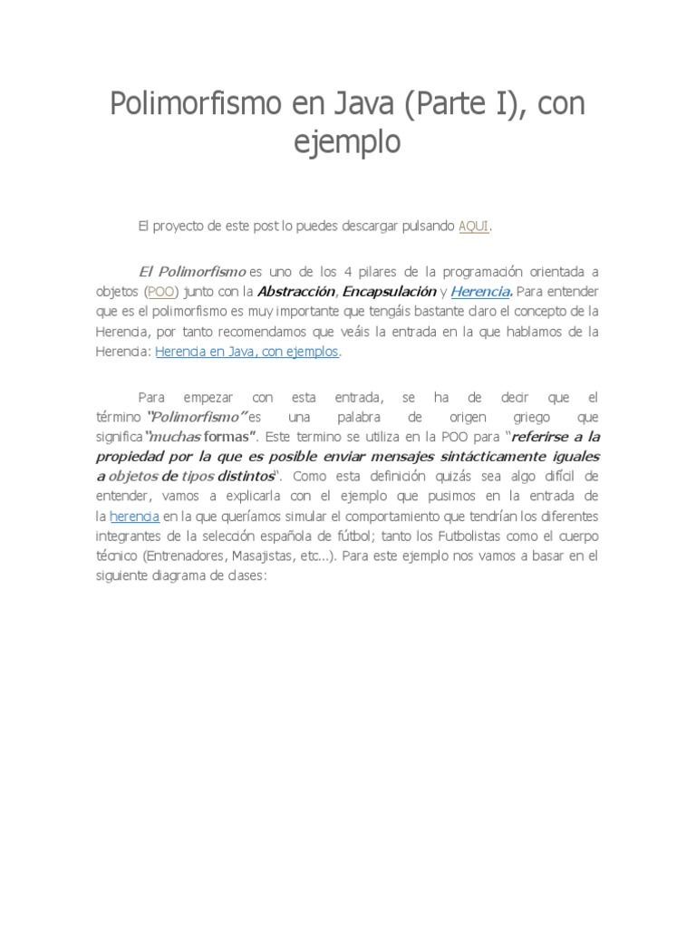 Ejemplo de Polimorfismo en Java | PDF | Herencia (Programación ...