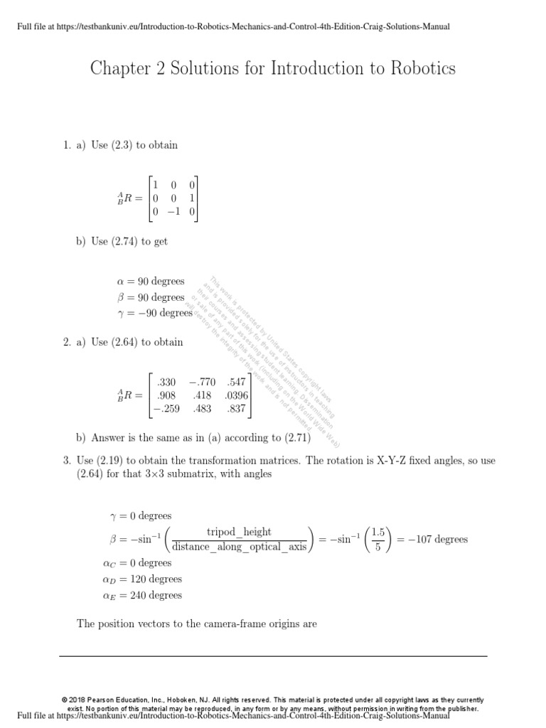 craig introduction to robotics