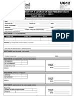 UG12 Application To Register A Course On Independent Study Basis