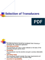 Selection of Transducers