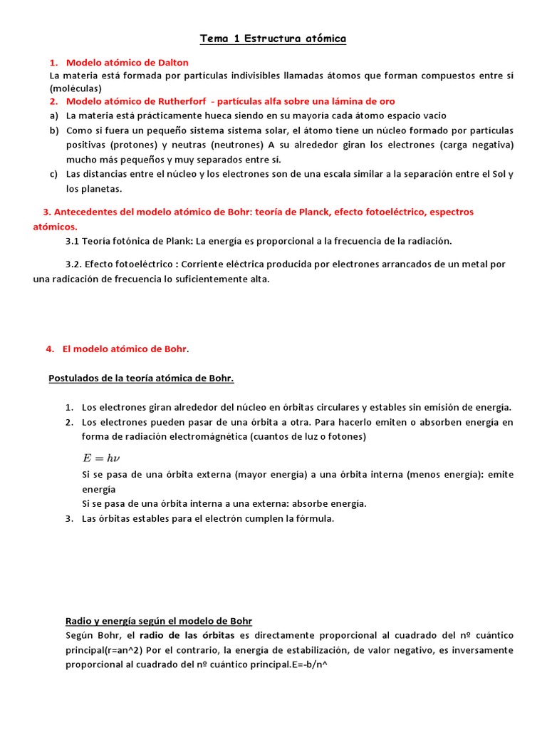 Tema 1 Estructura Atómica