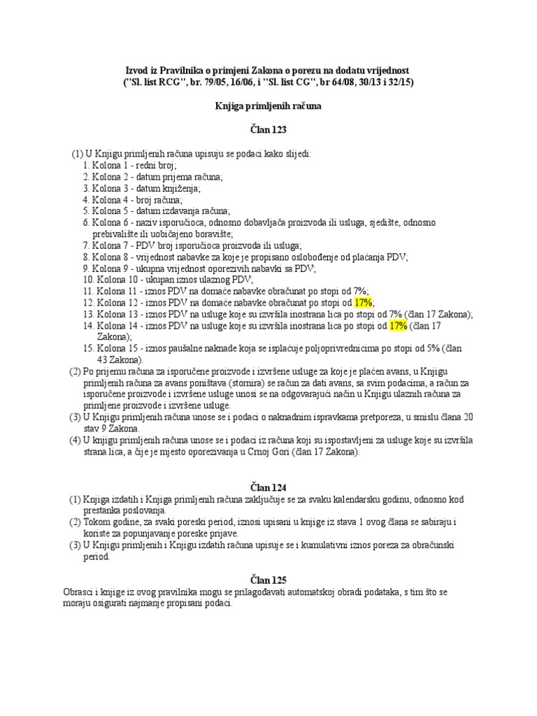 Knjiga Primljenih Racuna | PDF