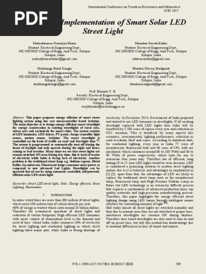 1. Design and Implementation of Smart Solar LED