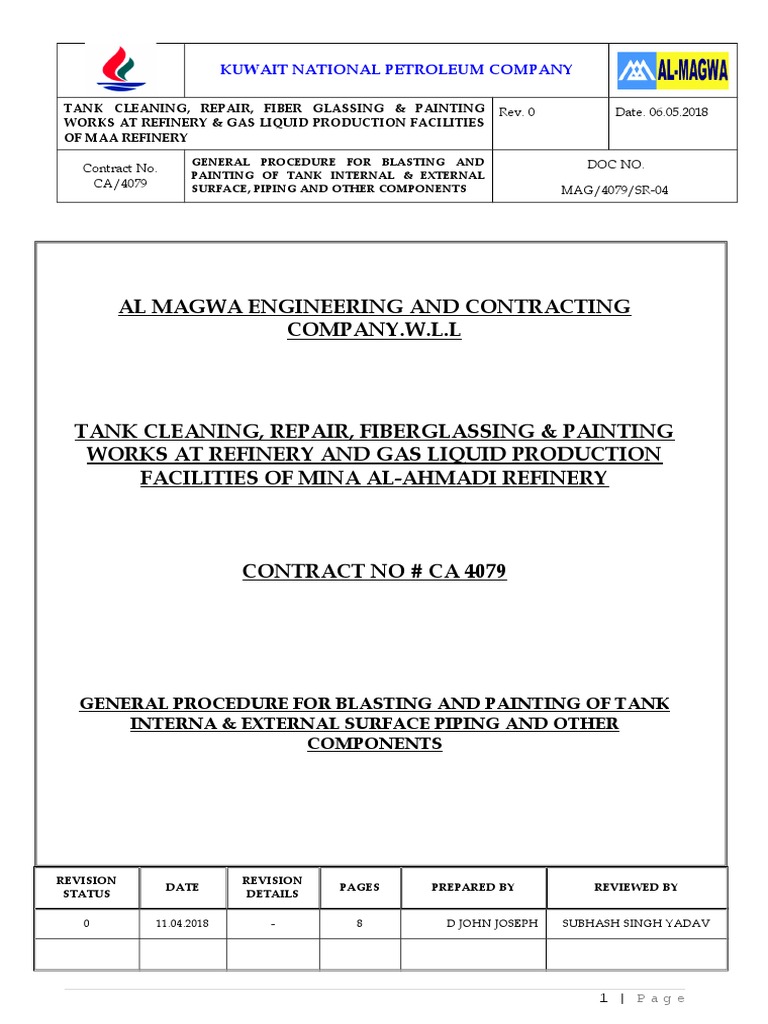 Blasting Painting Procedure Paint Humidity
