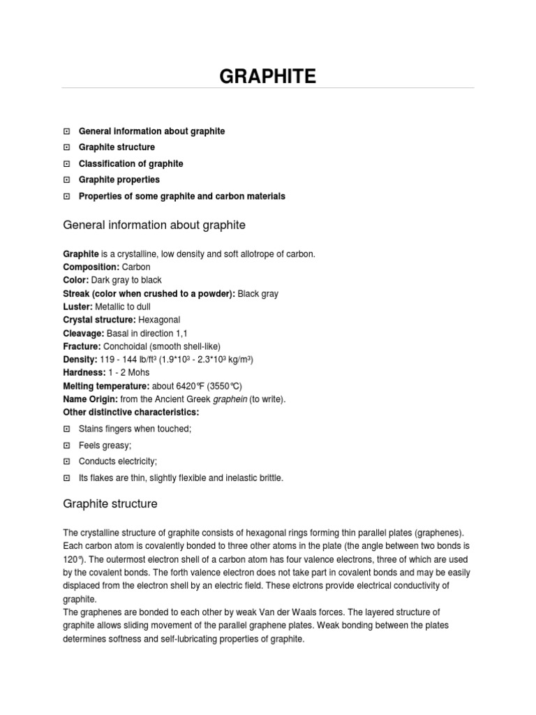 Graphite PDF Graphite Carbon