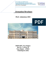 Information Brochure: Ph.D. Admissions 2018