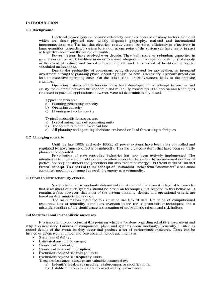 Power System Reliability | PDF | Reliability Engineering | Randomness