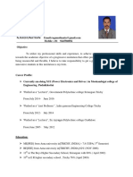 ME Power Electronics Engineer Resume for Mookambigai College