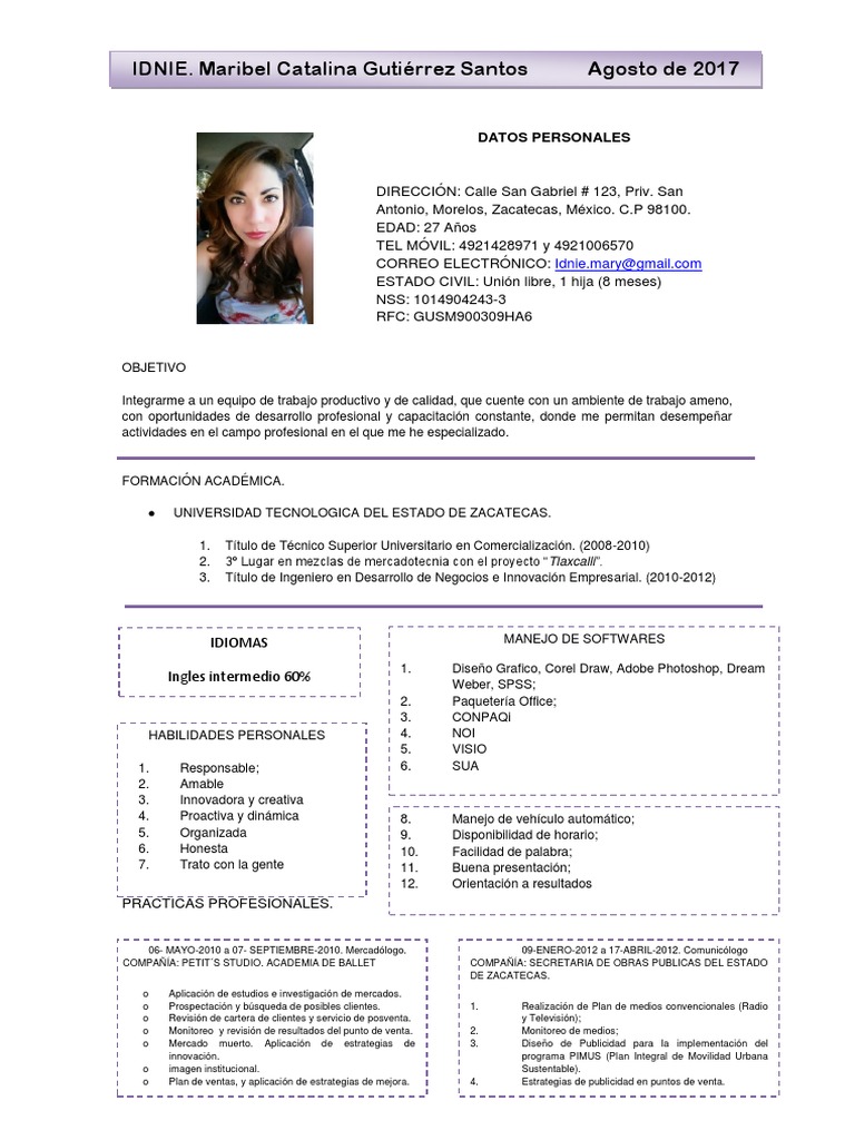 Curriculum Mary | PDF | Human Resource Management | Marketing Research