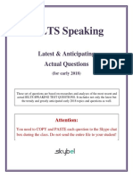 IELTS Speaking Q For Early 2018