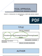 Critical Appraisal Group B, 2