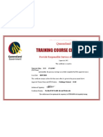 Training Course Certificate: Queensland