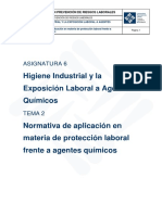 Tema 2 Normativa de Aplicación en Materia de Protección Laboral Frente A Agentes Químicos