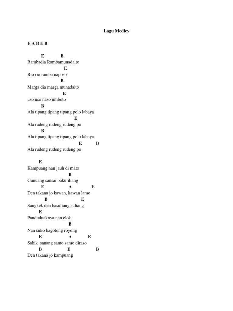 Not Angka Rambadia - Koleksi Not Angka