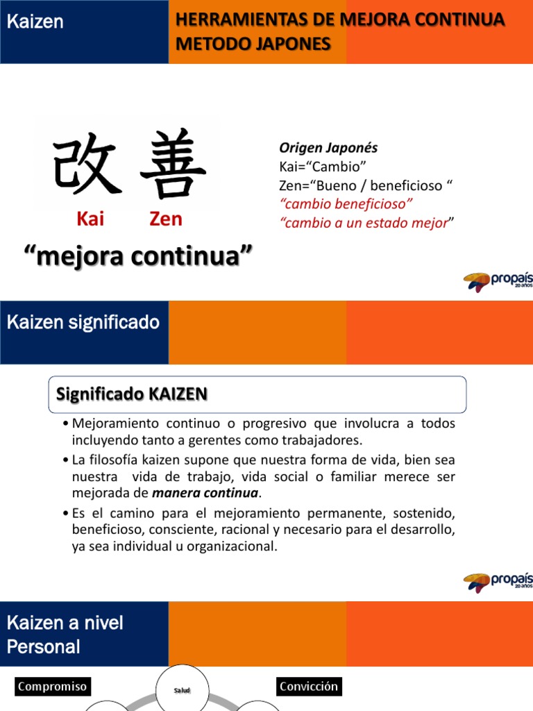 Kaizen: Mejora Continua y Herramientas | PDF | Producción y fabricación ...
