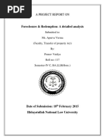 Foreclosure & Redemption: A Detailed Analysis: A Project Report On