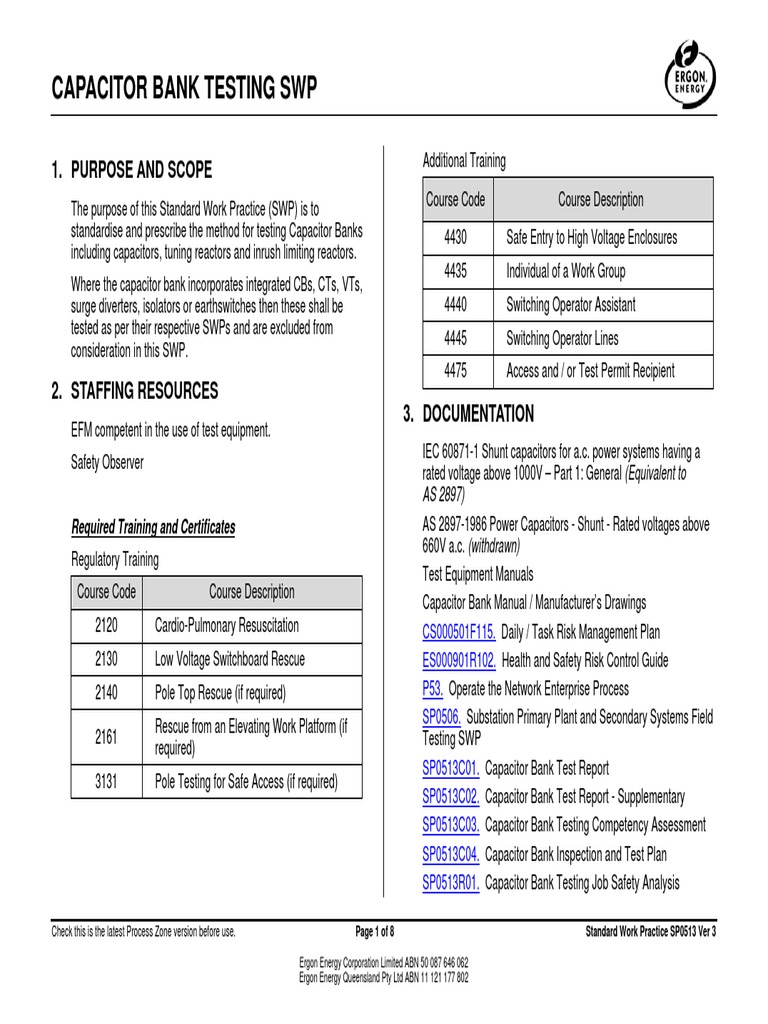 Capacitor Bank Testing PDF Capacitor Electric Current