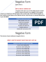 Negative Form of Simple Past and Past Continuous PDF