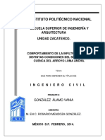 38comportamiento de La Infiltracion Bajo Distintas Condiciones Del Suelo en La Cuenca Arroyo Loma Ancha