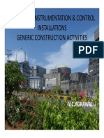 Electrical, Instrumentation & Control Installations Installations Generic Construction Activities