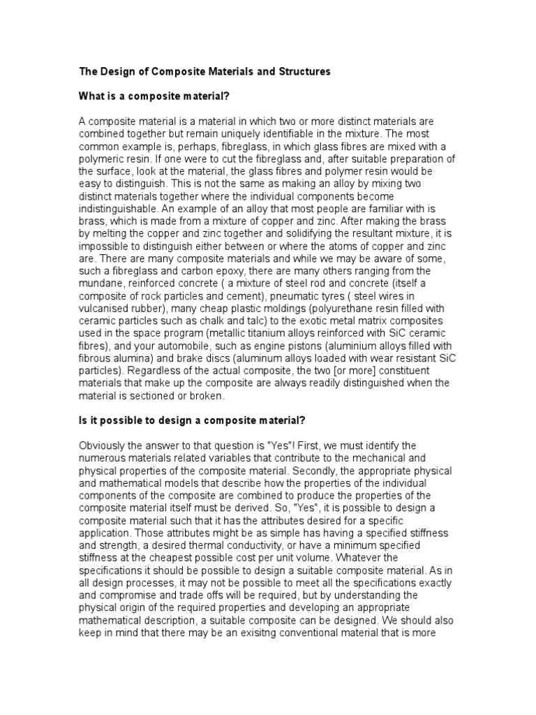 Designing Composite Materials | PDF | Composite Material | Alloy