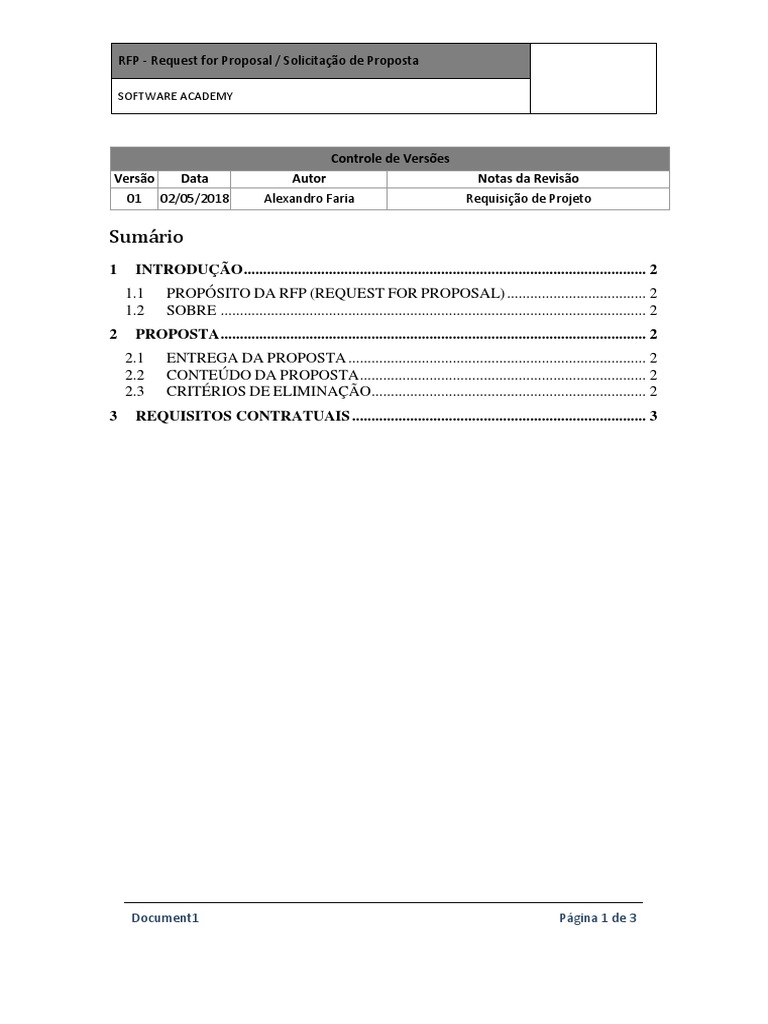 RFP - Request For Proposal | PDF | Business | Computing And Information ...