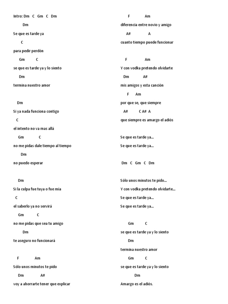 Amargo Adios Acordes PDF