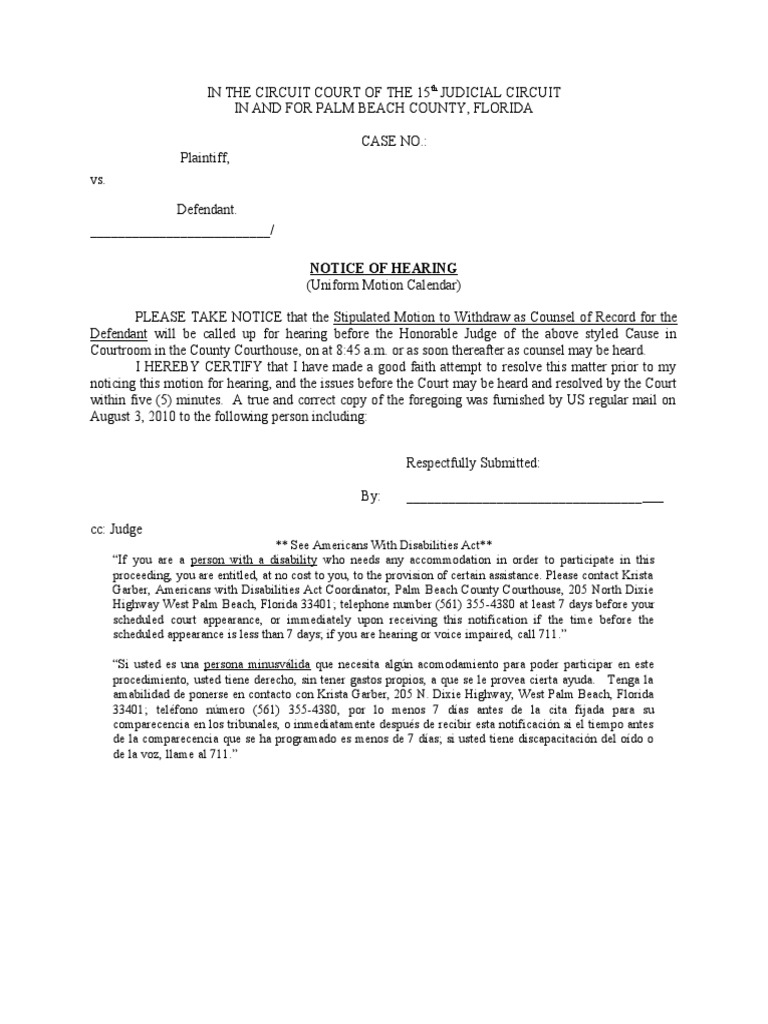Notice of Hearing | PDF | Government Information | Public Law