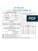 AP Biology Formula Sheets