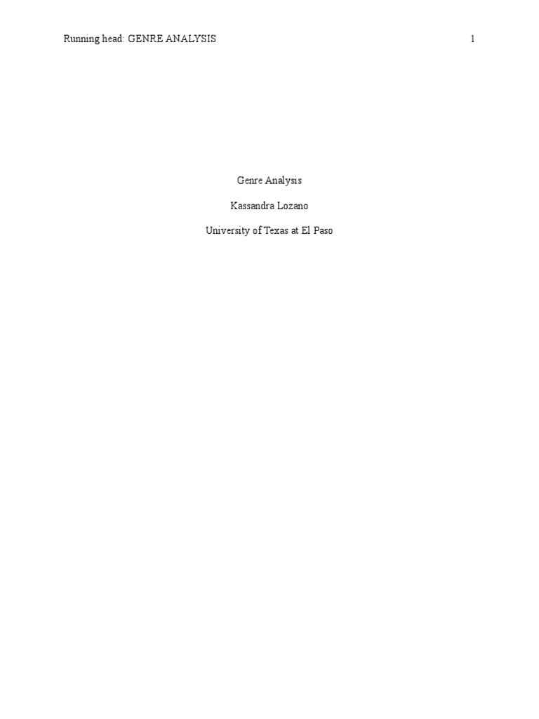 Genre Analysis Final Draft | PDF | Logos | Persuasion