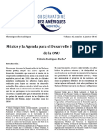 México y La Agenda para El Desarrollo Sostenible 2030 de La ONU